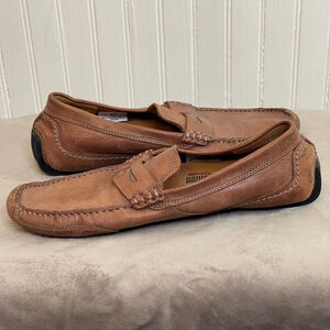 Clarks leather loafers Camel Color Ortholite - Men’s Size 9.5 Hamilton